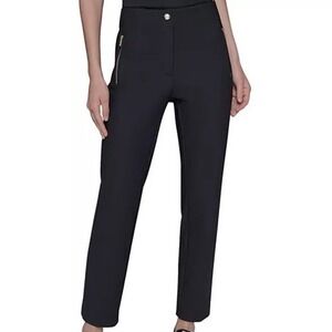 Karl Lagerfeld Paris Essential Compression Pants Straight Leg Black Womens 10